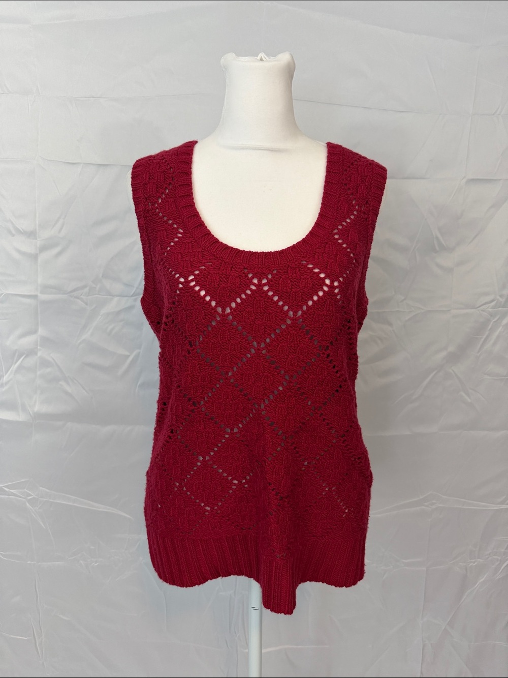 Express Knit Sweater Vest Red Size Large